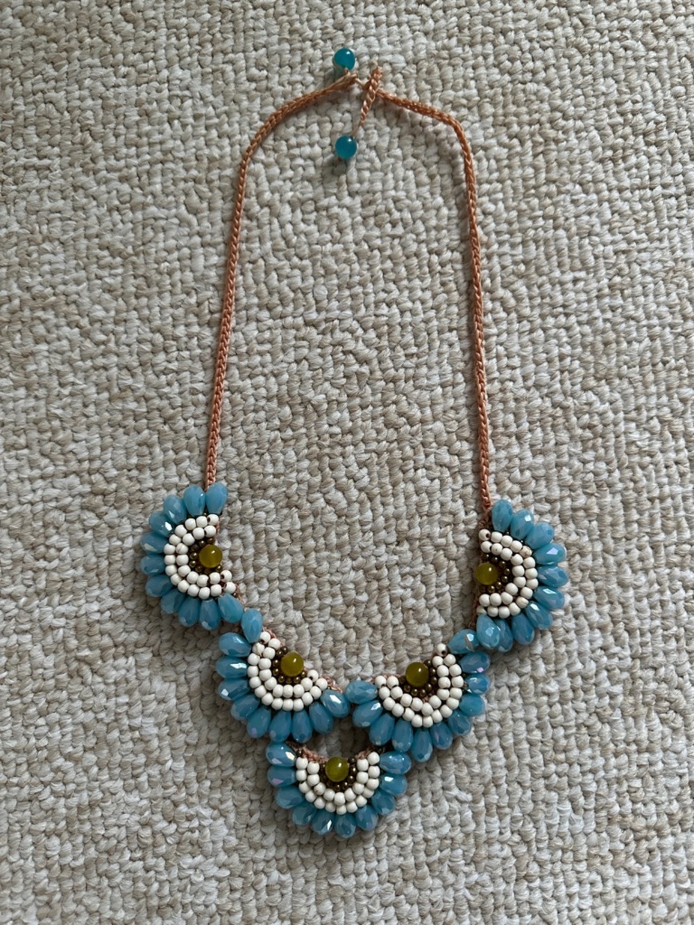Blue Beaded Statement Necklace - Women Jewelry